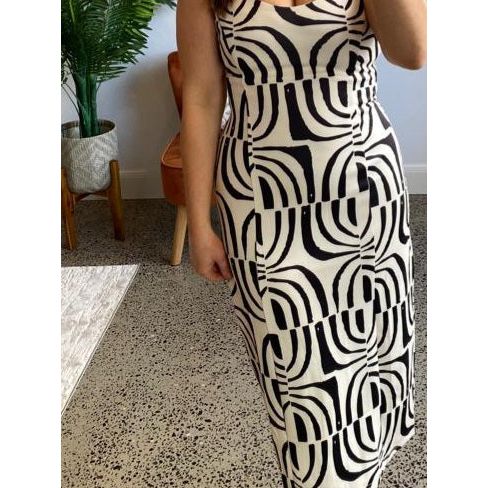 Axelle Geometric Print  Bodycon Dress