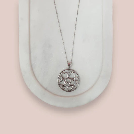 CIrcle of Hearts Long Necklace