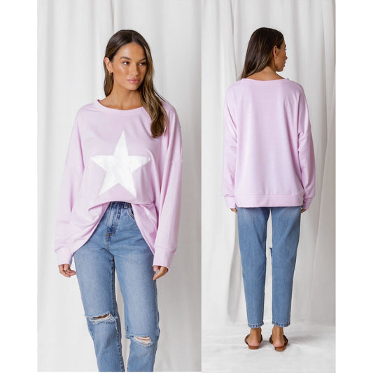 Sadie Star Slouchy Sweater - Pink