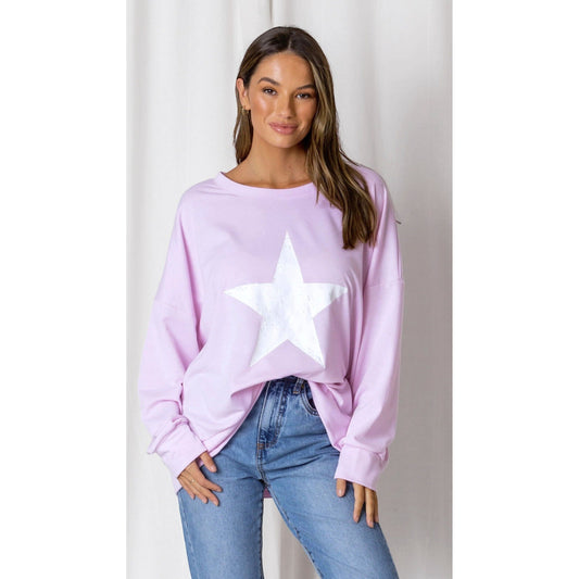 Sadie Star Slouchy Sweater - Pink