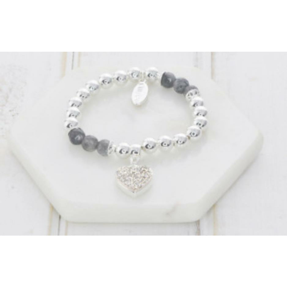 Mixed & Agate with Heart bracelet