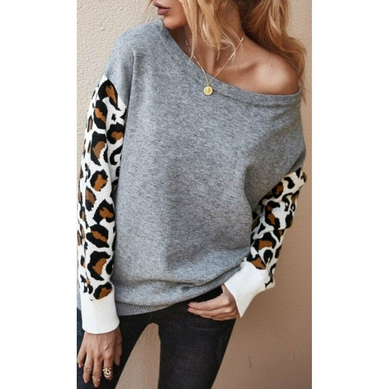 Bambi Leopard Sleeve Knit